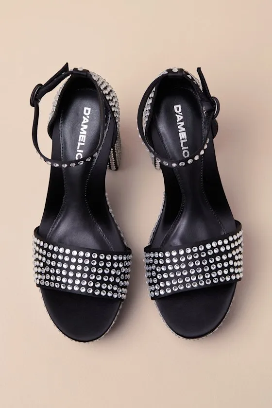 Mayvinaa Black Rhinestone Platform Ankle Strap Sandals sold by Lulus product image thumbnail 2