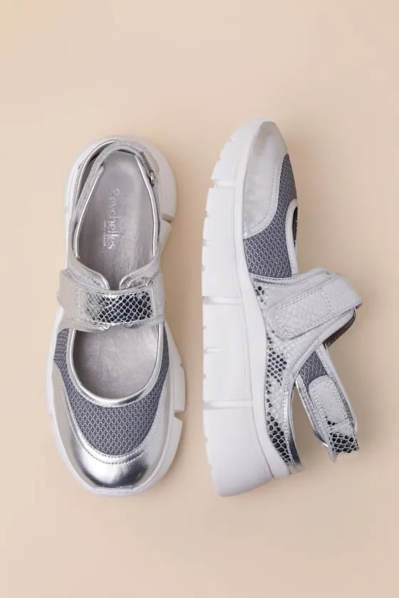 Track Star Metallic Silver Leather Flatform Sneakers sold by Lulus product image thumbnail 4