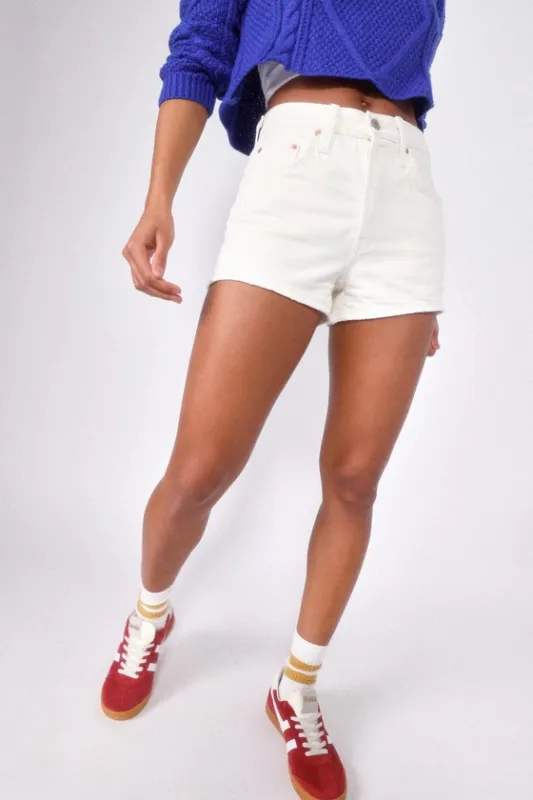 501 Cream High-Rise Denim Shorts sold by Lulus