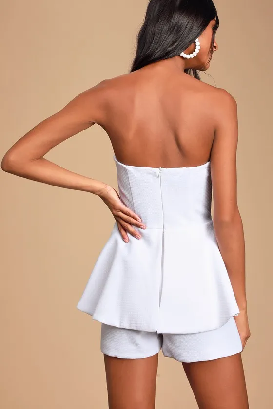 Where You Are White Strapless Romper sold by Lulus product image thumbnail 3