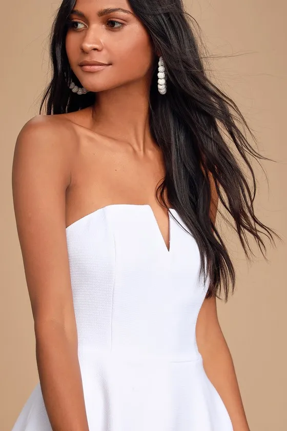 Where You Are White Strapless Romper sold by Lulus product image thumbnail 4