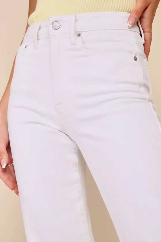 Stylish Journey White Denim High-Rise Straight Leg Jeans sold by Lulus product image thumbnail 4
