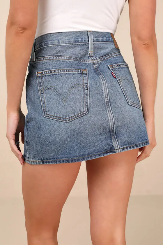 Western Icon Medium Wash Denim Mini Skirt sold by Lulus product image thumbnail 3