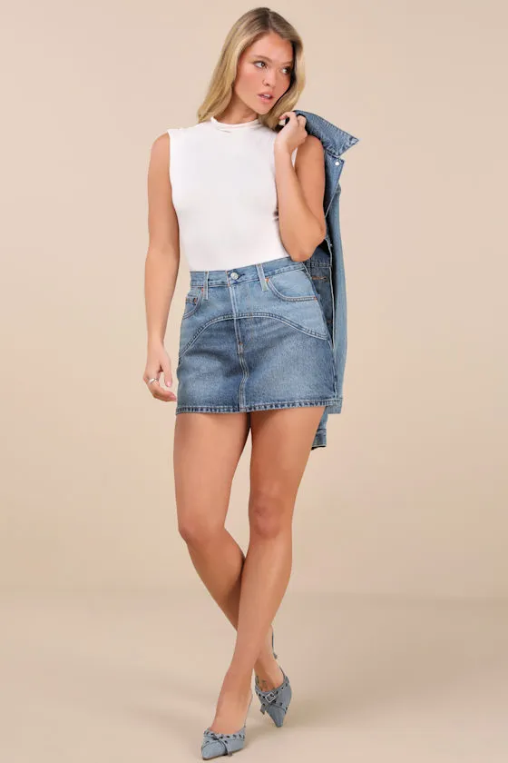 Western Icon Medium Wash Denim Mini Skirt sold by Lulus product image thumbnail 4