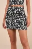Flirty Direction Black and Ivory Floral Linen Mini Skirt sold by Lulus