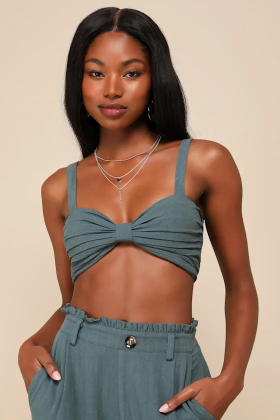 Favorite Vacation Teal Green Linen Two-Piece Trouser Jumpsuit sold by Lulus product image thumbnail 2