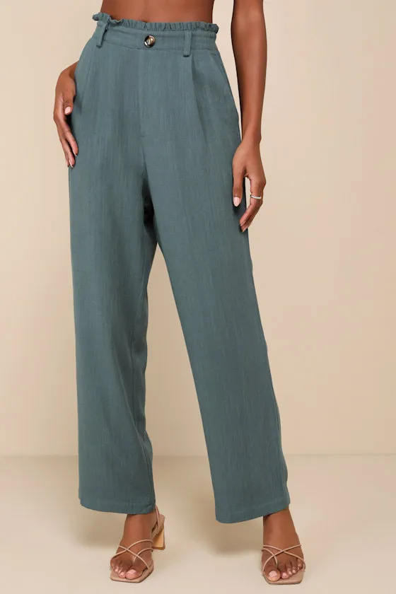 Favorite Vacation Teal Green Linen Two-Piece Trouser Jumpsuit sold by Lulus product image thumbnail 3