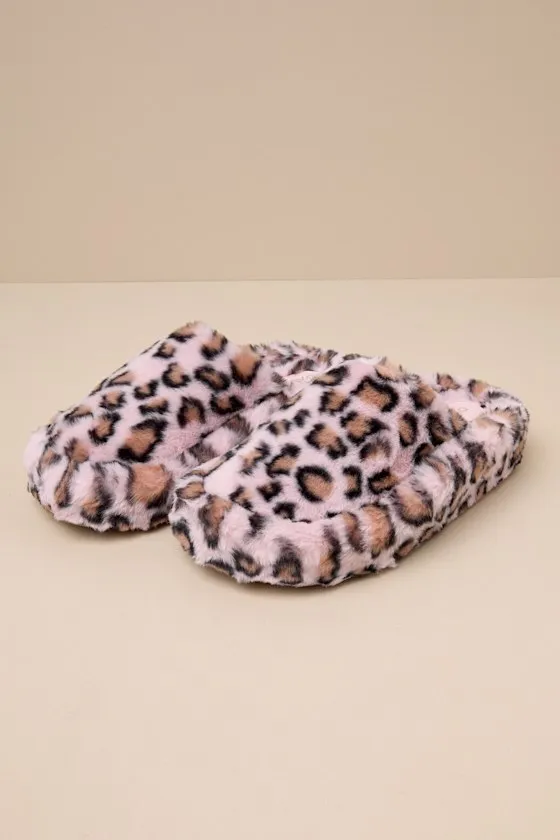 Socozee Mauve Multi Leopard Faux Fur Flatform Slippers sold by Lulus product image thumbnail 3