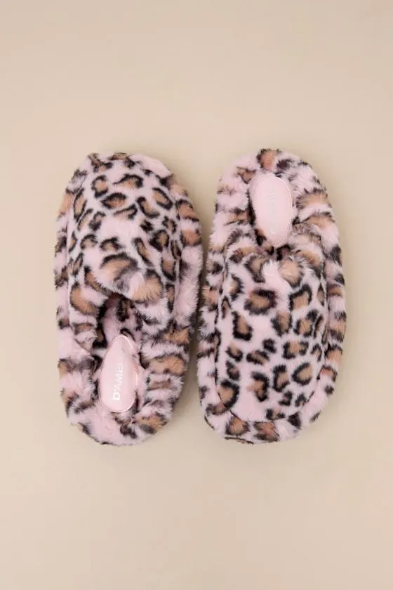 Socozee Mauve Multi Leopard Faux Fur Flatform Slippers sold by Lulus product image thumbnail 4