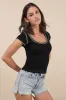Cute Decision Black Pointelle Knit Short Sleeve Top sold by Lulus