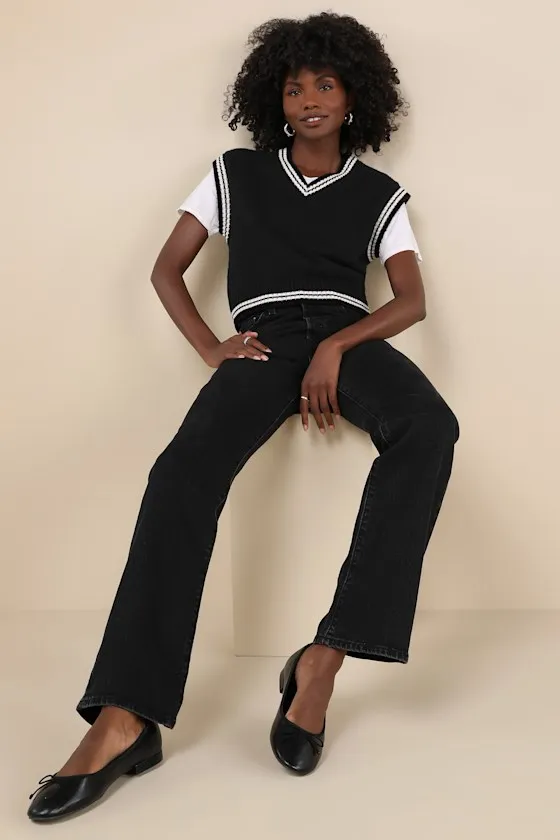 Wedgie Bootcut Washed Black High-Rise Denim Jeans sold by Lulus