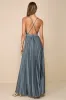 Ultimate Charm Dark Sage Grey Satin Pleated High-Low Maxi Dress sold by Lulus