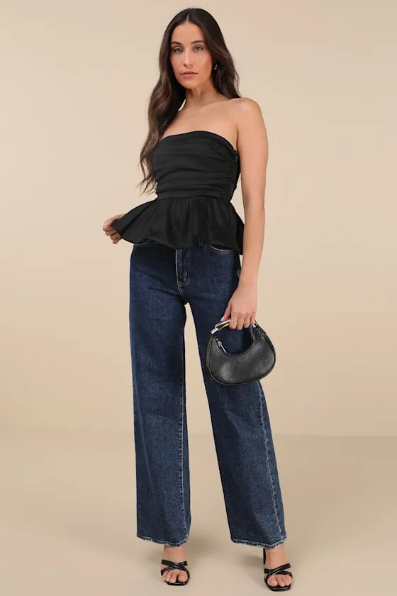 Celinda Black Strapless Bubble-Hem Top sold by Lulus product image thumbnail 3