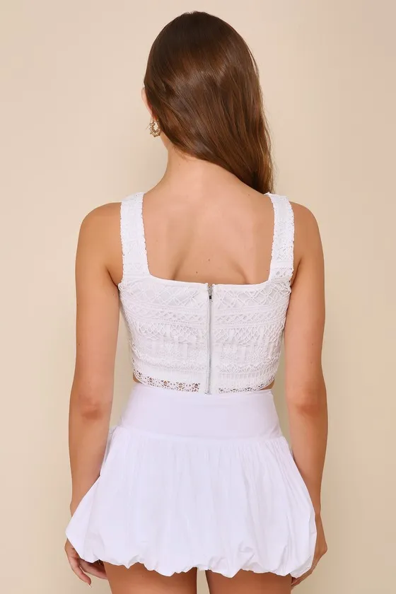 Janelle White Bubble-Hem Skort sold by Lulus product image thumbnail 3