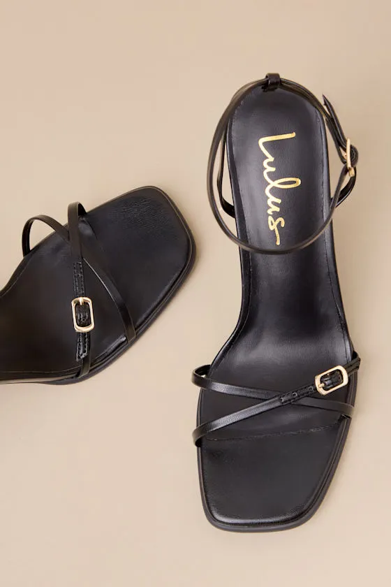 Delphinne Black Ankle Strap High Heel Sandals sold by Lulus product image thumbnail 3