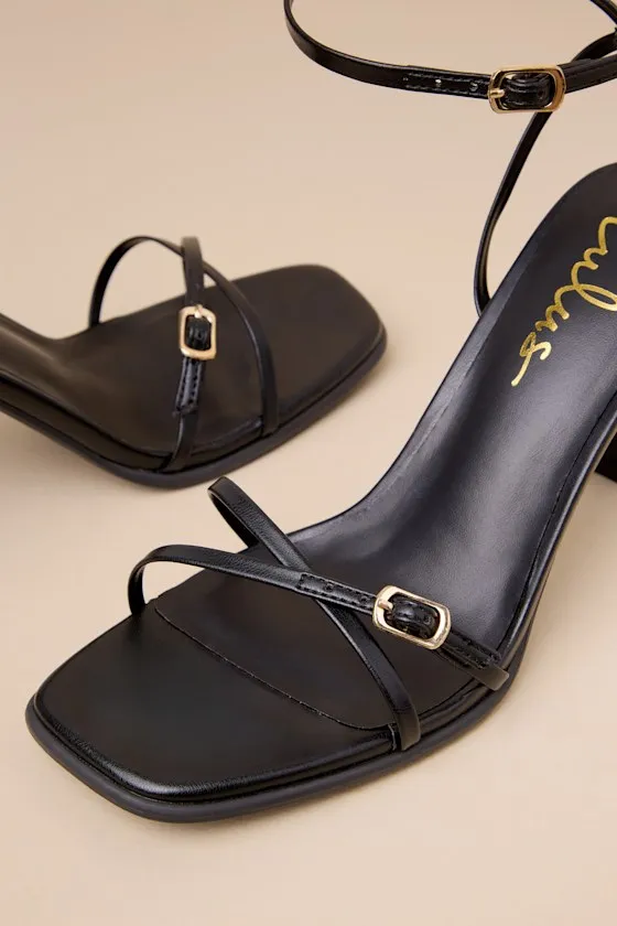 Delphinne Black Ankle Strap High Heel Sandals sold by Lulus product image thumbnail 4