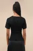 Cultivated Aura Black Smocked Dolman Sleeve Top sold by Lulus