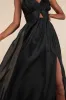 Authentic Glamour Black Organza Sleeveless Cutout Maxi Dress sold by Lulus