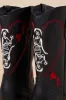 Queen A Hearts Black Leather Knee-High Western Boots sold by Lulus