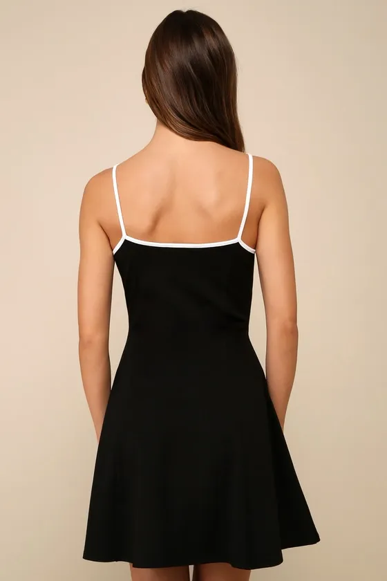 Routinely Cute Black Sleeveless Skater Mini Dress sold by Lulus product image thumbnail 3