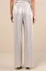 Spectacular Shimmer Champagne Lurex Plisse Wide-Leg Pants sold by Lulus