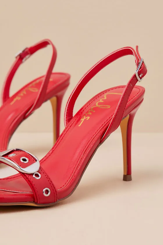 Cleore Red Slingback Buckle High Heel Sandals sold by Lulus product image thumbnail 3