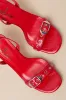 Cleore Red Slingback Buckle High Heel Sandals sold by Lulus