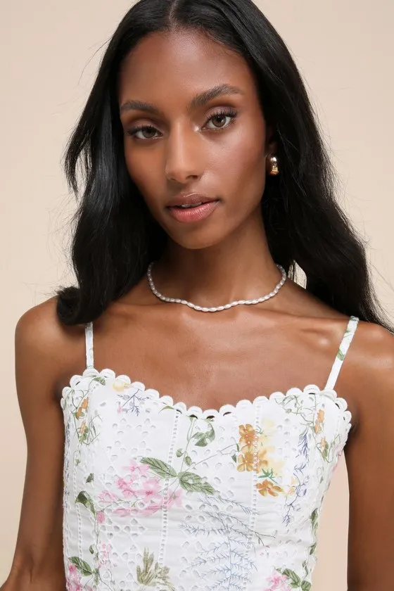 Cute Poise White Multi Floral Eyelet Embroidery Romper sold by Lulus product image thumbnail 4