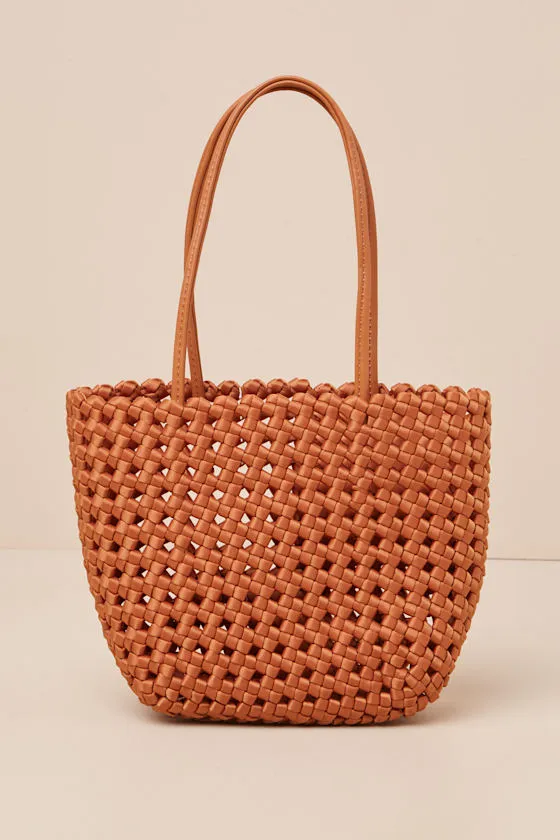 Instinctively Poised Brown Woven Handbag sold by Lulus