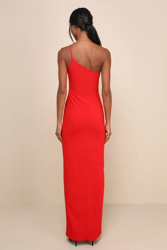 Keeper of My Heart Red One-Shoulder Maxi Dress sold by Lulus product image thumbnail 2