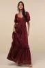 Phenomenal Sweetness Burgundy Floral Burnout Bustier Maxi Dress sold by Lulus