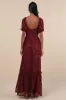 Phenomenal Sweetness Burgundy Floral Burnout Bustier Maxi Dress sold by Lulus
