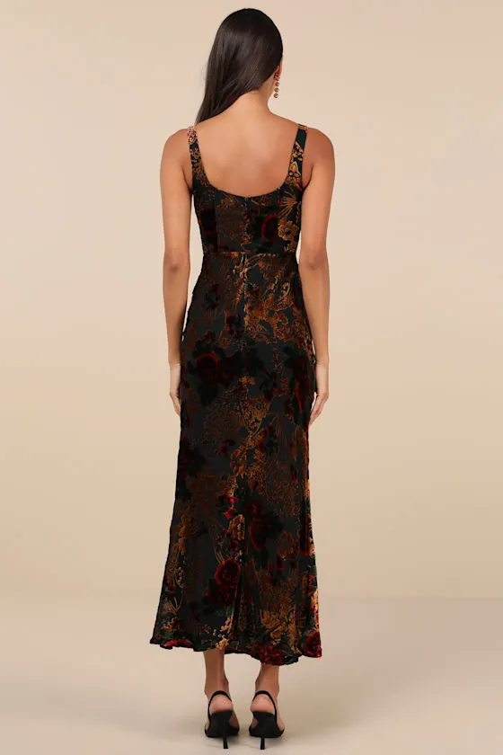 Effortlessly Refined Black Velvet Burnout Maxi Dress sold by Lulus product image thumbnail 2