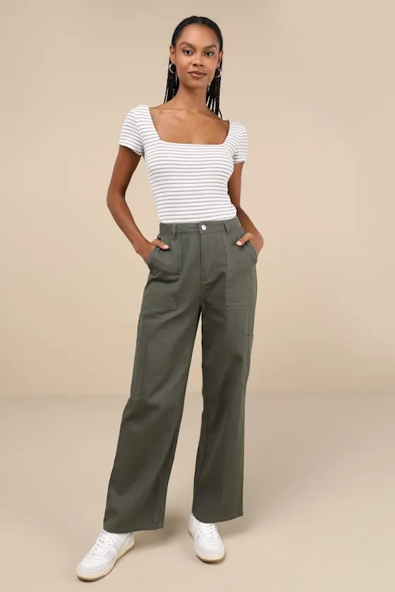 Casual Adventures Ivory Striped Ribbed Short Sleeve Bodysuit sold by Lulus product image thumbnail 3