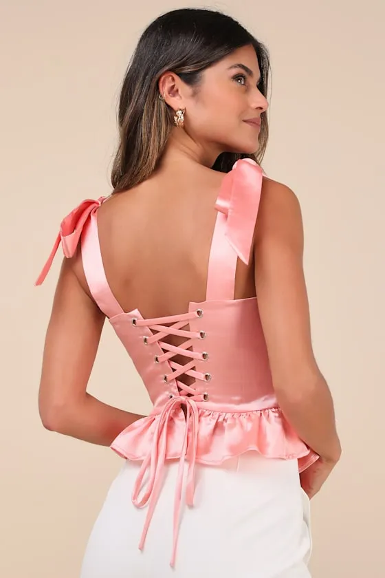 Coquettish Pink Lace-Up Bustier Top sold by Lulus product image thumbnail 3