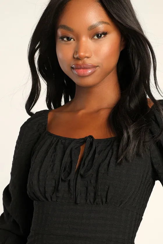 Bring Your Best Black Long Sleeve Mini Skater Dress sold by Lulus product image thumbnail 3