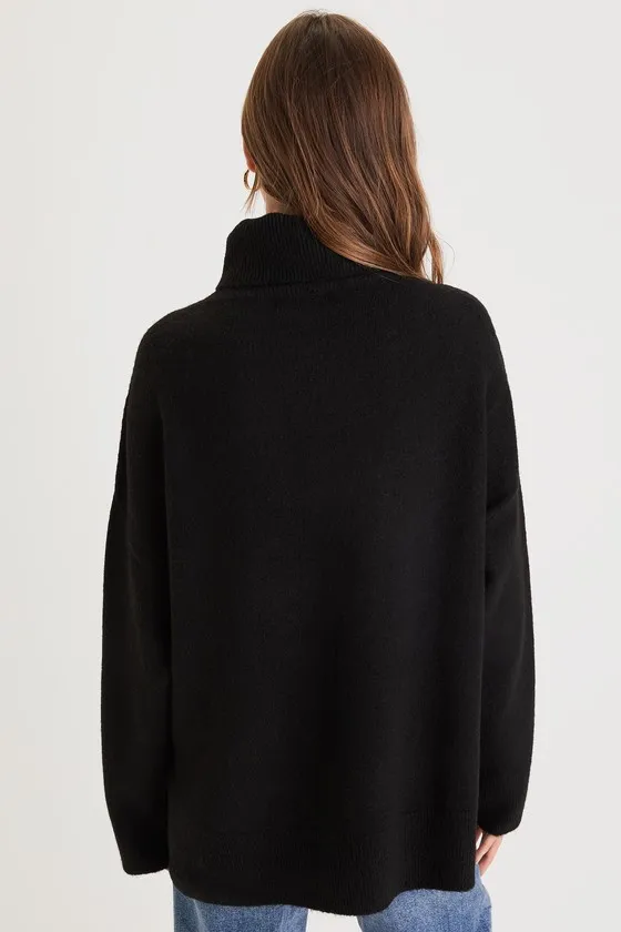 Chic Class Black Turtleneck Oversized Sweater sold by Lulus product image thumbnail 3