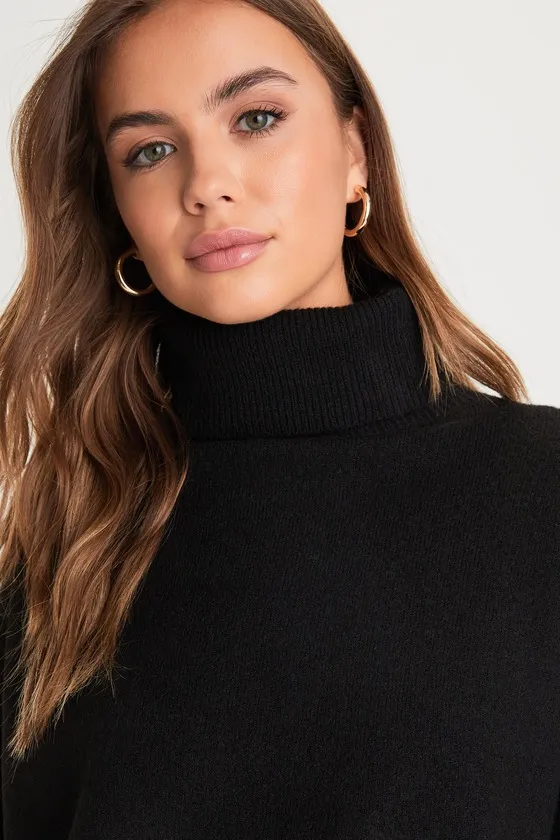 Chic Class Black Turtleneck Oversized Sweater sold by Lulus product image thumbnail 4