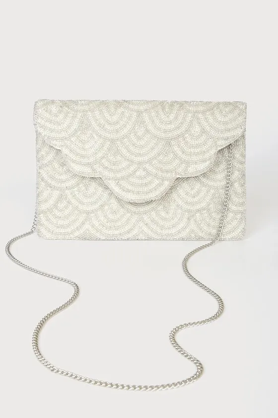 Touch of Brilliance Silver Beaded Clutch sold by Lulus product image thumbnail 2