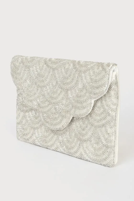 Touch of Brilliance Silver Beaded Clutch sold by Lulus product image thumbnail 3