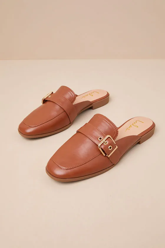 Marquete Chestnut Buckle Mule Slides sold by Lulus