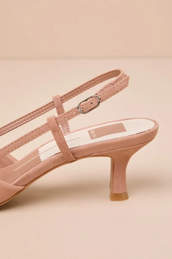 Odela Toffee Suede Leather Pointed-Toe Slingback Pumps sold by Lulus product image thumbnail 4