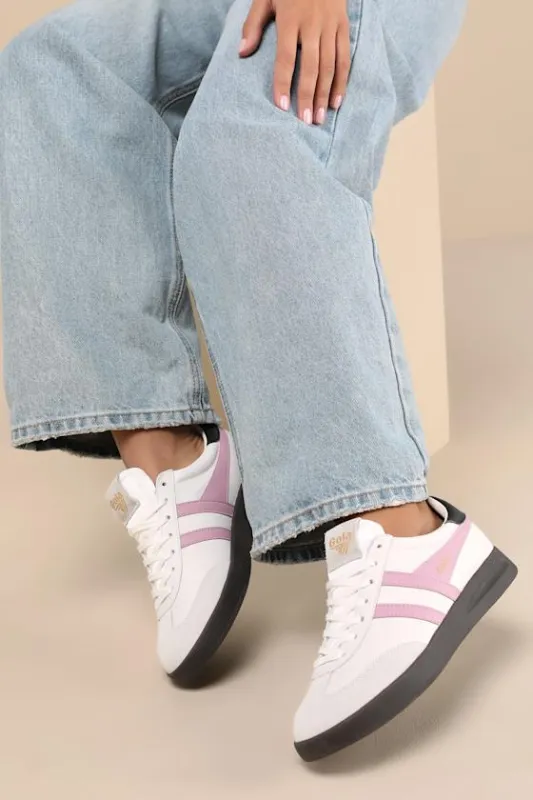 Cyclone White and Candy Pink Leather Lace-Up Sneakers sold by Lulus