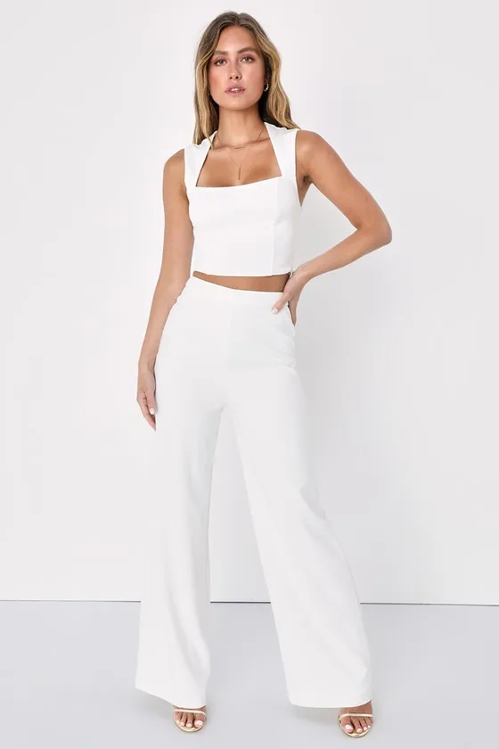 Enticing Endeavors White Two-Piece Jumpsuit sold by Lulus
