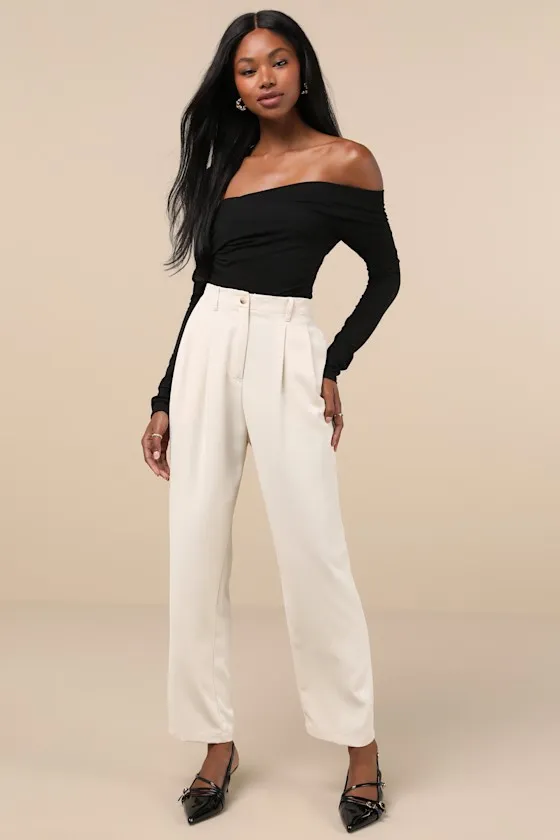 Designated Cutie Black Long Sleeve Surplice Top sold by Lulus product image thumbnail 3