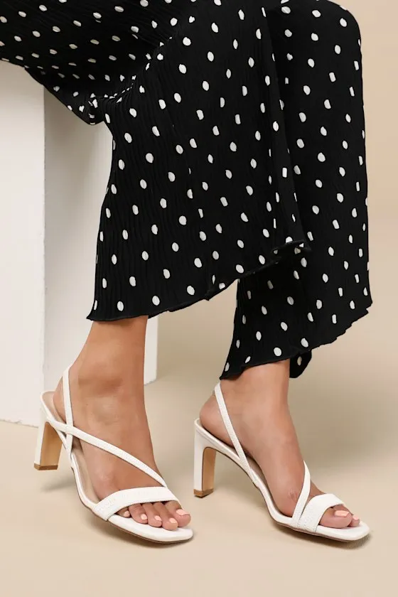 Capucine White Strappy Slingback High Heel Sandals sold by Lulus