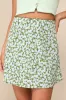 Sweet Tendencies Green Floral Rosette Bow Mini Skirt sold by Lulus