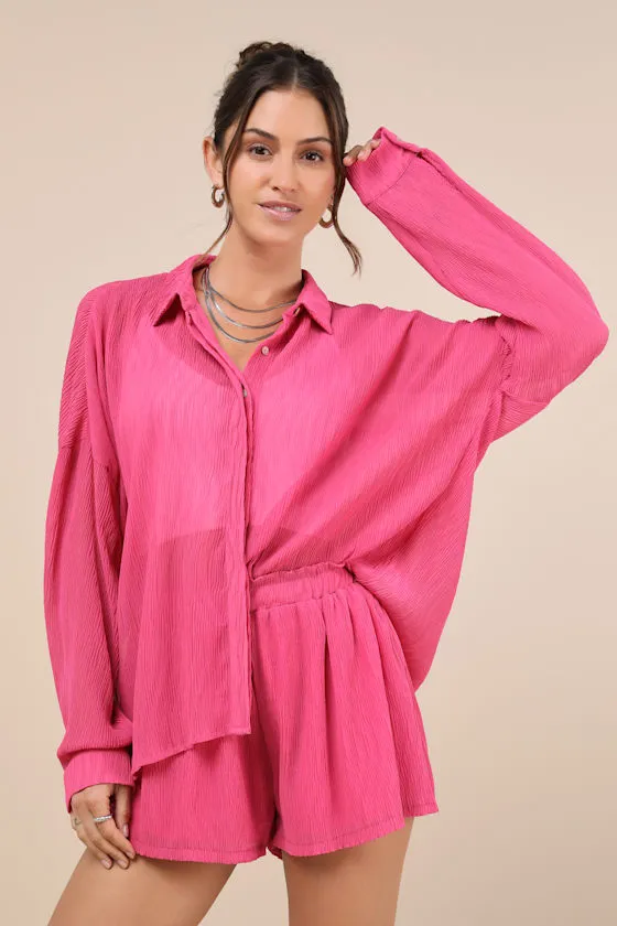 Style Update Hot Pink High-Waisted Shorts sold by Lulus product image thumbnail 2