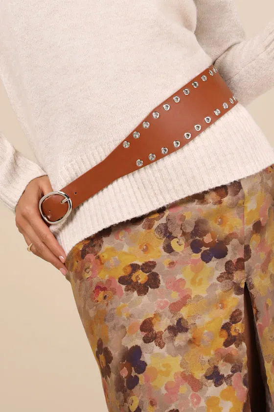 Boho Element Brown Studded Wide Belt sold by Lulus product image thumbnail 2