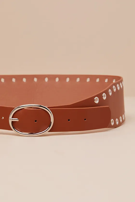 Boho Element Brown Studded Wide Belt sold by Lulus product image thumbnail 4
